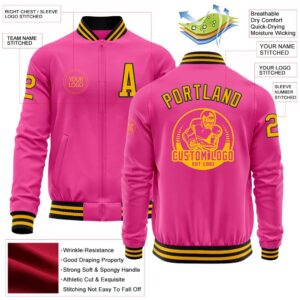 Custom Pink Gold Black Bomber Varsity Baseball Jacket Custom Team Jacket 2 uam1db.jpg