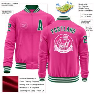 Custom Pink Kelly Green White Bomber Varsity Baseball Jacket Custom Team Jacket 2 c6ibxs.jpg