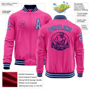 Custom Pink Light Blue Navy Bomber Varsity Letterman Zipper Jacket Custom Team Jacket 2 ai4ams.jpg