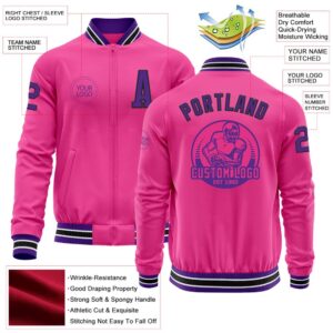 Custom Pink Purple Black Bomber Varsity Baseball Jacket Custom Team Jacket 2 o1dmxb.jpg