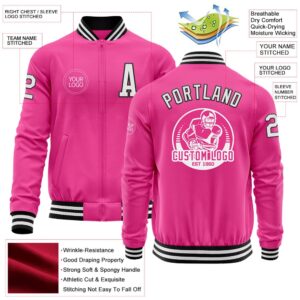 Custom Pink White Black Bomber Varsity Baseball Jacket Custom Team Jacket 2 ixlgqe.jpg