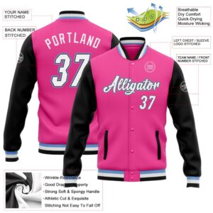 Custom Pink White Black Light Blue Bomber Full Snap Varsity Baseball Jacket Custom Team Jacket 2 eytba6.jpg