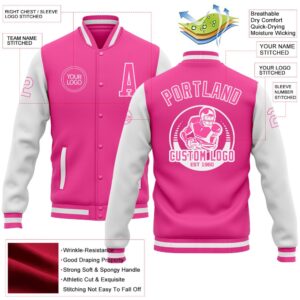Custom Pink White Bomber Full Snap Varsity Baseball Jacket Custom Team Jacket 2 keah4r.jpg