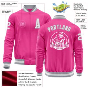 Custom Pink White Gray Bomber Varsity Letterman Zipper Jacket Custom Team Jacket 2 bqp9hw.jpg