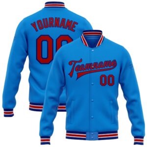 Custom Powder Blue Red Royal Bomber Full…