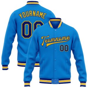 Custom Powder Blue Royal Yellow Bomber Full…