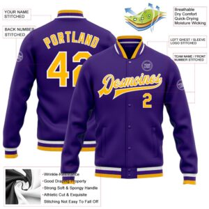 Custom Purple Gold White Bomber Full Snap Baseball Jacket Custom Team Jacket 2 vgqppg.jpg