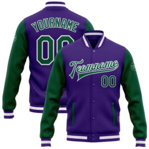 Custom Purple Kelly Green White Bomber Full…
