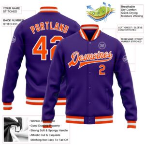 Custom Purple Orange White Bomber Full Snap Baseball Jacket Custom Team Jacket 2 sdrrvf.jpg