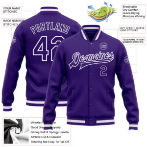 Custom Purple Purple White Bomber Full Snap Baseball Jacket Custom Team Jacket 2 czlvse.jpg
