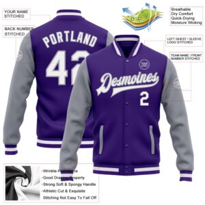 Custom Purple White Gray Bomber Full Snap Varsity Baseball Jacket Custom Team Jacket 2 wdtljr.jpg