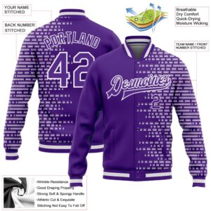 Custom Purple White Halftone 3D Pattern Design Bomber Full Snap Baseball Jacket Custom Team Jacket 2 vsgk2m.jpg
