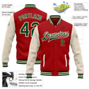 Custom Red Green Cream Bomber Full Snap Varsity Baseball Jacket Custom Team Jacket 2 a1tjsv.jpg