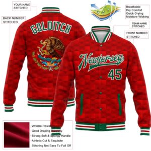 Custom Red Kelly Green White Mexico 3D Bomber Full Snap Baseball Jacket Custom Team Jacket 2 dyqfha.jpg