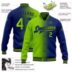 Custom Royal Neon Green Black Bomber Full Snap Varsity Letterman Gradient Fashion Jacket Custom Team Jacket 2 vblcv2.jpg