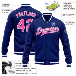 Custom Royal Pink White Bomber Full Snap Baseball Jacket Custom Team Jacket 2 el0piw.jpg