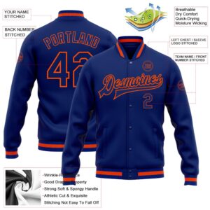 Custom Royal Royal Orange Bomber Full Snap Baseball Jacket Custom Team Jacket 2 ooedbk.jpg