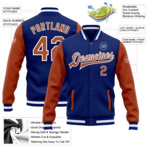 Custom Royal Texas Orange White Bomber Full Snap Varsity Baseball Jacket Custom Team Jacket 2 ku0gye.jpg
