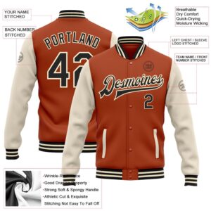 Custom Texas Orange Black Cream Bomber Full Snap Varsity Baseball Jacket Custom Team Jacket 2 jokkg0.jpg