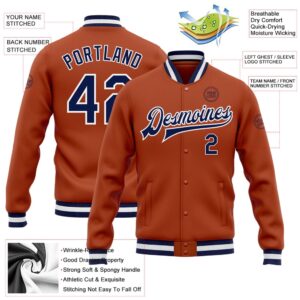 Custom Texas Orange Navy White Bomber Full Snap Baseball Jacket Custom Team Jacket 2 yzvqwq.jpg