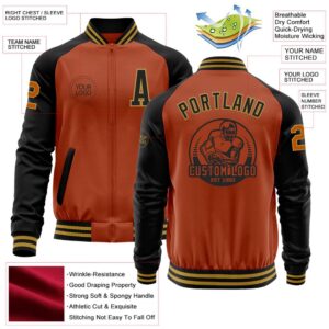 Custom Texas Orange Old Gold Black Bomber Varsity Baseball Jacket Custom Team Jacket 2 h60loz.jpg