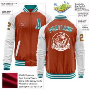 Custom Texas Orange Teal White Bomber Varsity Baseball Jacket Custom Team Jacket 2 w8atgz.jpg