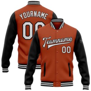 Custom Texas Orange White Black Bomber Full…