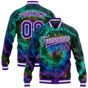 Custom Tie Dye Purple White Rainbow 3D…