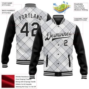 Custom White Black Check Board 3D Pattern Design Bomber Full Snap Baseball Jacket Custom Team Jacket 2 aymufu.jpg