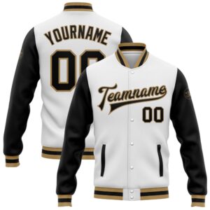 Custom White Black Old Gold Bomber Full…