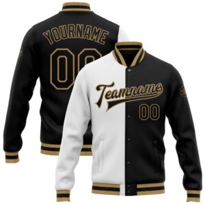 Custom White Black Old Gold Bomber Full…