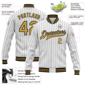 Custom White Black Pinstripe Old Gold Bomber Full Snap Baseball Jacket Custom Team Jacket 2 pq15ud.jpg