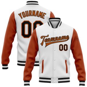 Custom White Black Texas Orange Bomber Full…