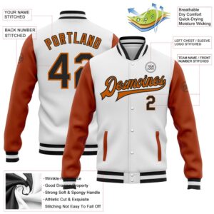 Custom White Black Texas Orange Bomber Full Snap Varsity Baseball Jacket Custom Team Jacket 2 yexqaj.jpg