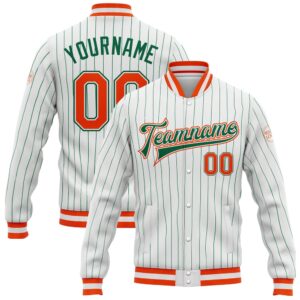 Custom White Kelly Green Pinstripe Orange Kelly…