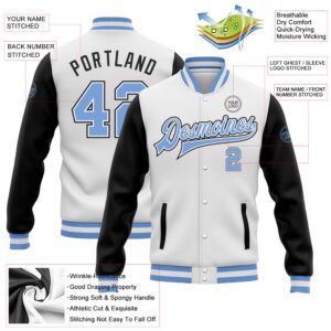 Custom White Light Blue Black Bomber Full Snap Varsity Baseball Jacket Custom Team Jacket 2 jxzrlz.jpg