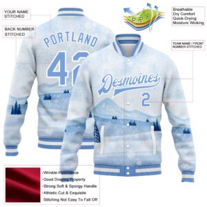 Custom White Light Blue Watercolor Winter Snow Landscape 3D Pattern Design Bomber Full Snap Baseball Jacket Custom Team Jacket 2 sosvjv.jpg