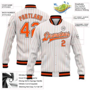 Custom White Orange Pinstripe Orange Black Bomber Full Snap Baseball Jacket Custom Team Jacket 2 i02ze5.jpg
