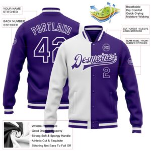 Custom White Purple Bomber Full Snap Varsity Letterman Split Fashion Jacket Custom Team Jacket 2 n1a6gb.jpg