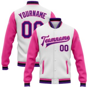 Custom White Purple Pink Black Bomber Full…