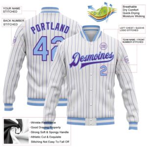 Custom White Purple Pinstripe Light Blue Bomber Full Snap Baseball Jacket Custom Team Jacket 2 zfajkp.jpg
