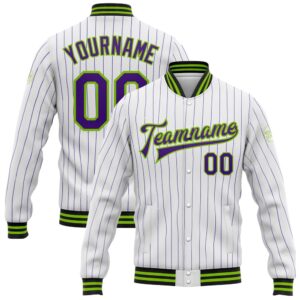 Custom White Purple Pinstripe Neon Green Black…