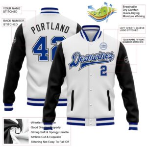 Custom White Royal Black Bomber Full Snap Varsity Baseball Jacket Custom Team Jacket 2 yogtad.jpg