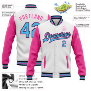 Custom White Sky Blue Black Pink Bomber Full Snap Varsity Baseball Jacket Custom Team Jacket 2 lnluhb.jpg