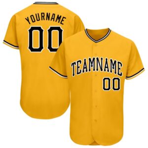 Gold Black-White Baseball Jersey, Custom Baseball Jersey,&hellip;