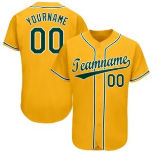 Gold Green-White Baseball Jersey, Custom Baseball Jersey,&hellip;