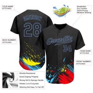 Graffiti Pattern Black Light Blue 3D Authentic Baseball Jersey Custom Baseball Jersey Personalized Sport Jersey 2 rbuwuf.jpg