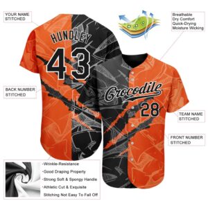 Graffiti Pattern Black Orange 3D Scratch Authentic Baseball Jersey Custom Baseball Jersey Personalized Sport Jersey 2 jpvjc3.jpg