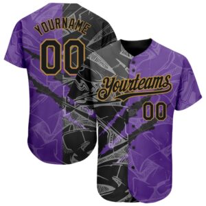 Graffiti Pattern Black Purple-Old Gold 3D Scratch&hellip;