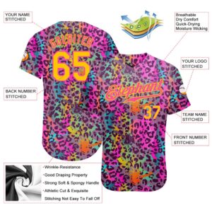 Graffiti Pattern Gold Pink 3D Colorful Leopard Authentic Baseball Jersey Custom Baseball Jersey Personalized Sport Jersey 2 zwczbg.jpg